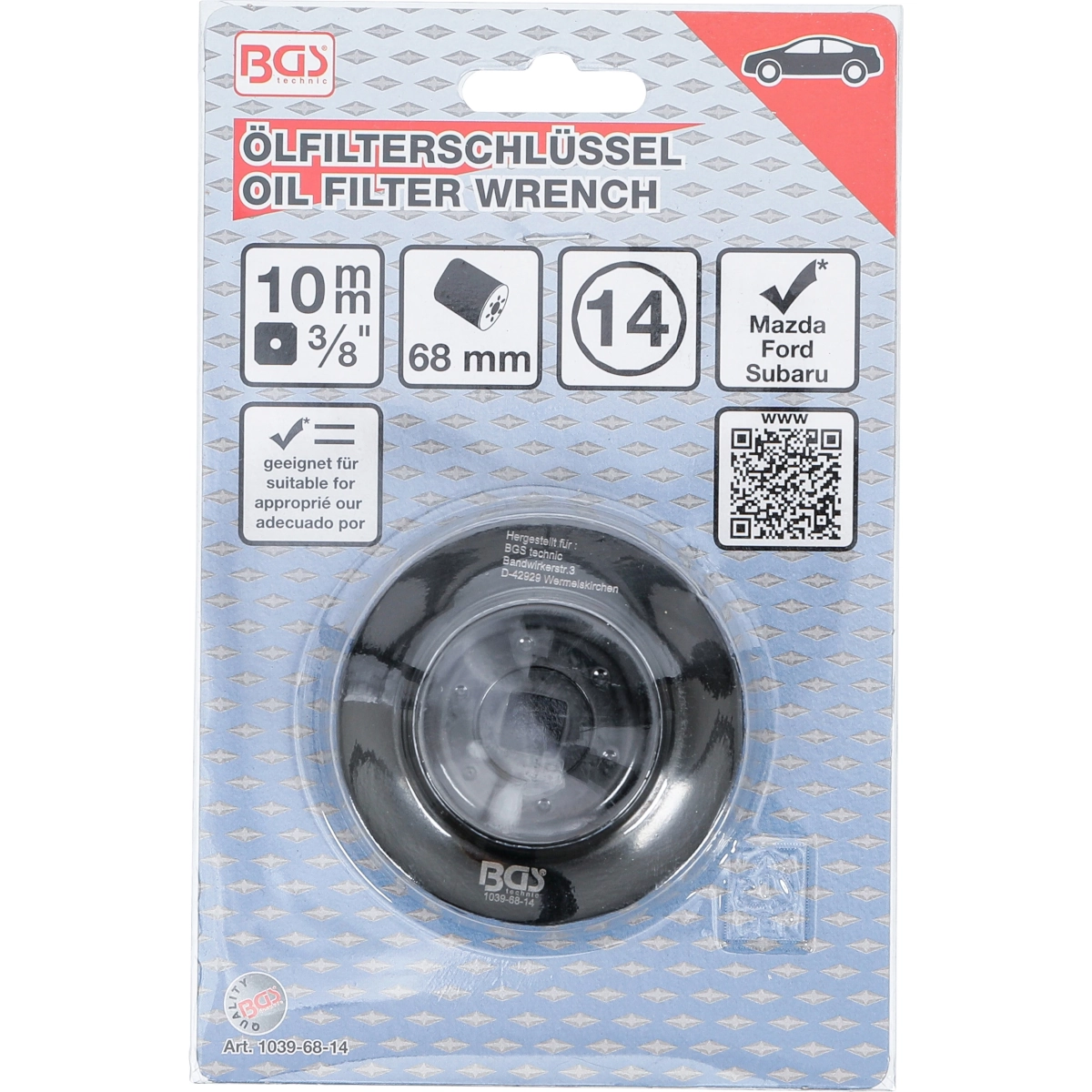 Foto 4 | Llave Para Filtros De Aceite | 68 Mm X P14 | Bgs 1039-68-14