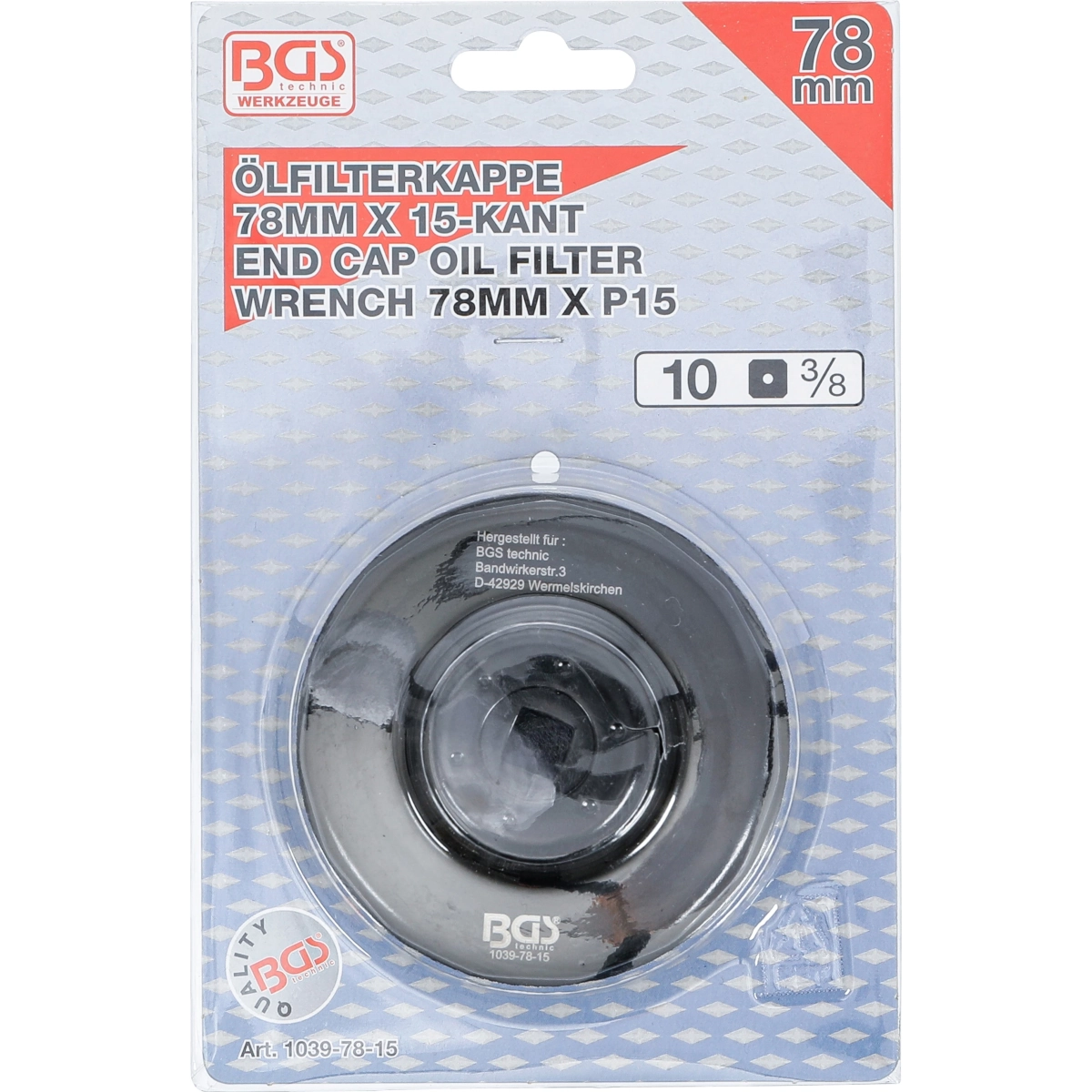 Foto 5 pulgar | Llave Para Filtros De Aceite | 78 Mm X P15 | Bgs 1039-78-15