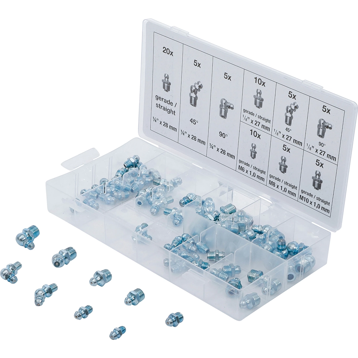 Juego De 70 Graseras |1/4'', 1/8'', M6, M8, M10| Bgs 8065-1