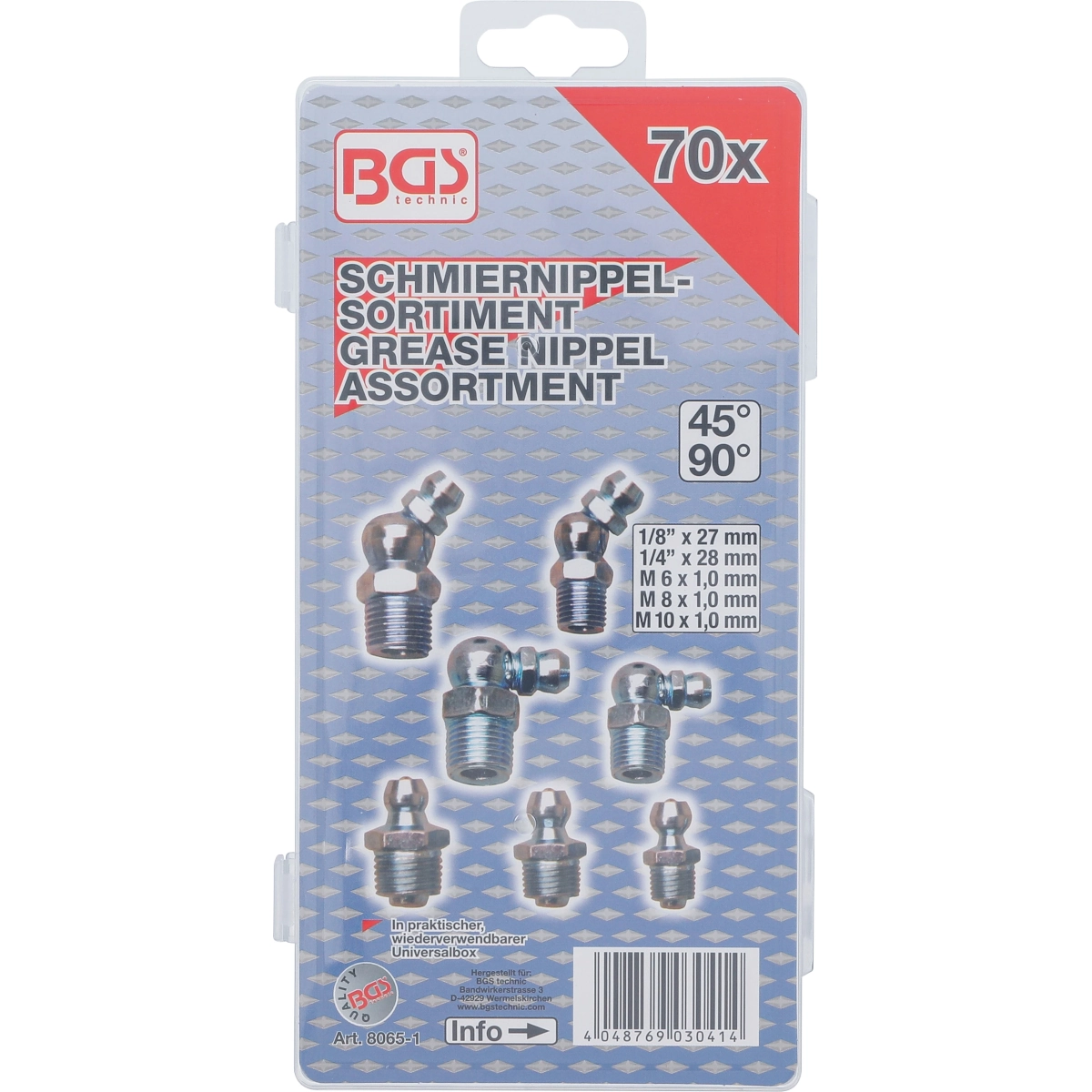 Foto 4 pulgar | Juego De 70 Graseras |1/4'', 1/8'', M6, M8, M10| Bgs 8065-1