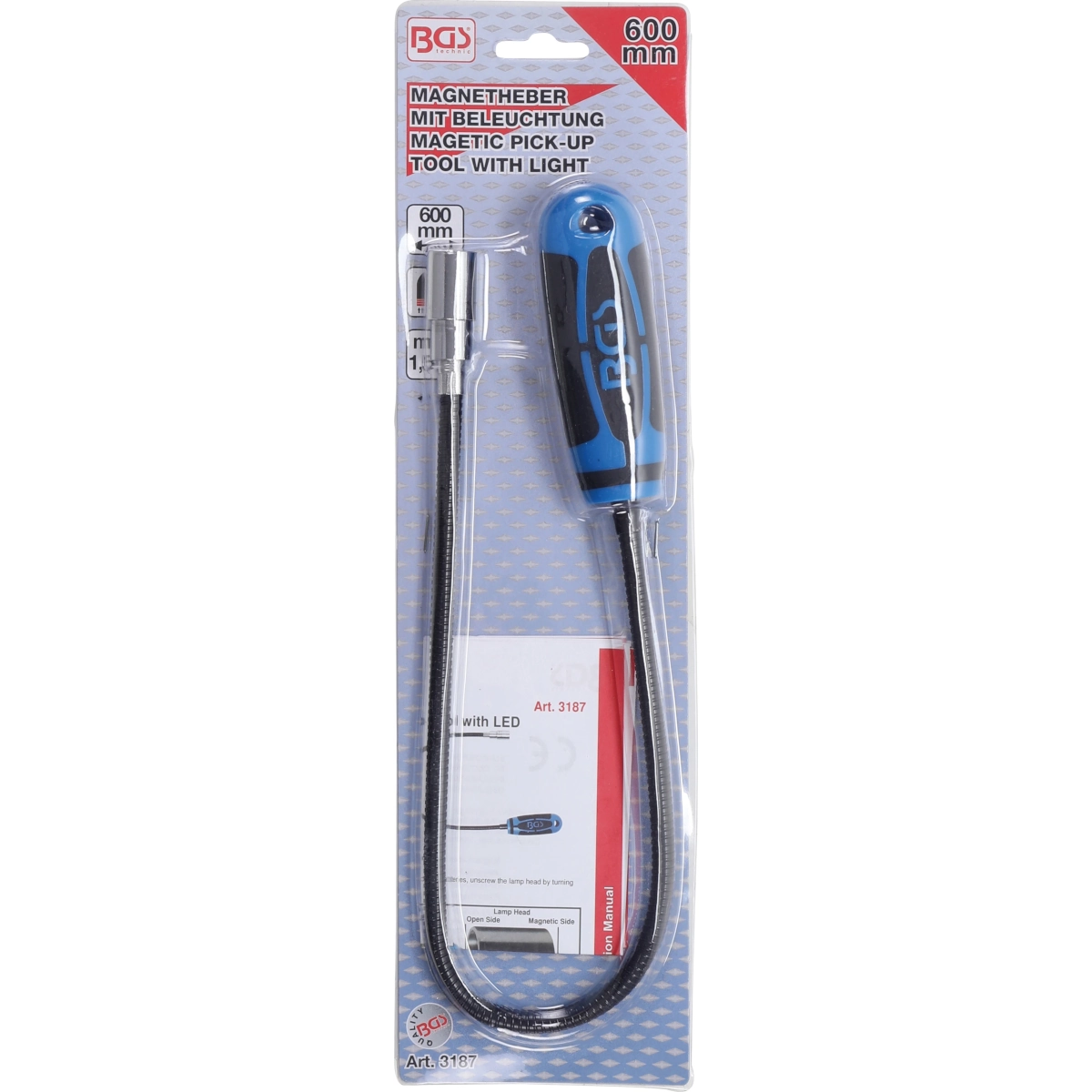 Foto 3 pulgar | Recogedor Magnetico Con Led | 600 Mm | 1.5 Kg | Bgs 3187