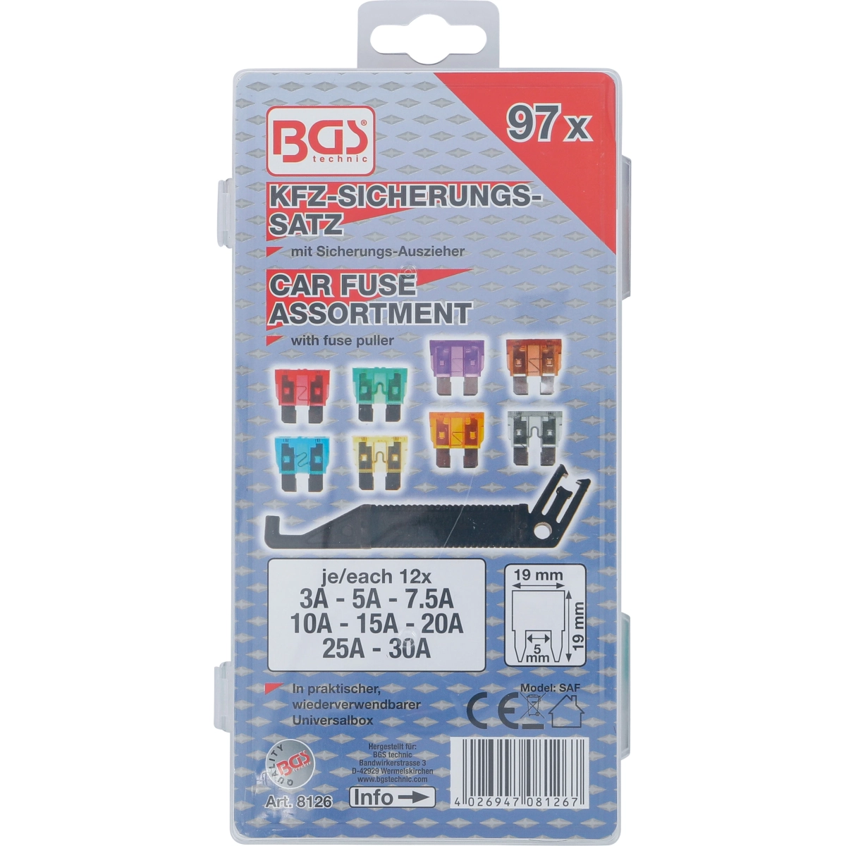 Foto 3 | Kit De 97 Fusibles Automotrices, Con Caja Y Pinza | Bgs 8126