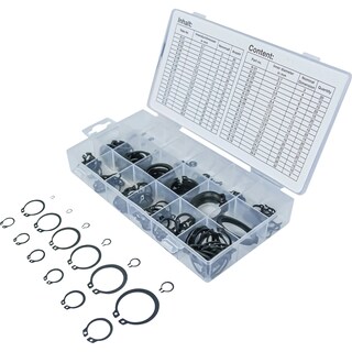 Foto 1 | Surtido De Anillos De Seguridad Exteriores (circlip) | Ø 3 - 32 Mm | 300 Piezas | Bgs 8046