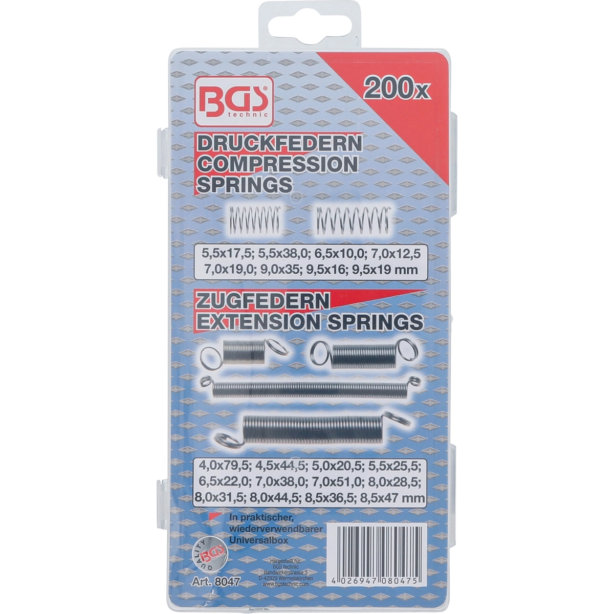 Foto 3 | Surtido De Muelles De Compresión Y Extensión | 200 Piezas | Bgs 8047