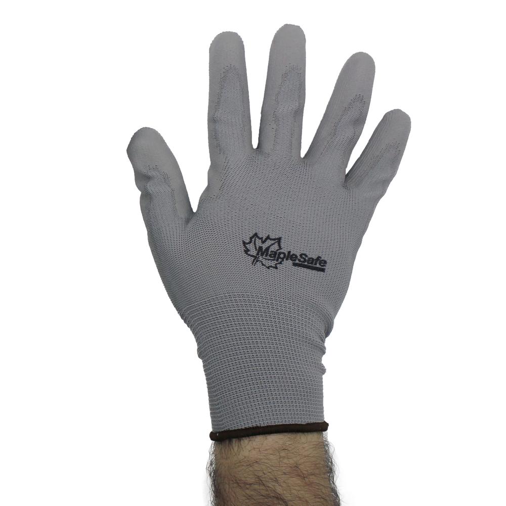 Foto 4 pulgar | Guantes de Nylon Maple Safe Recubiertos de Poliuretano 12 Pares #9 Gris