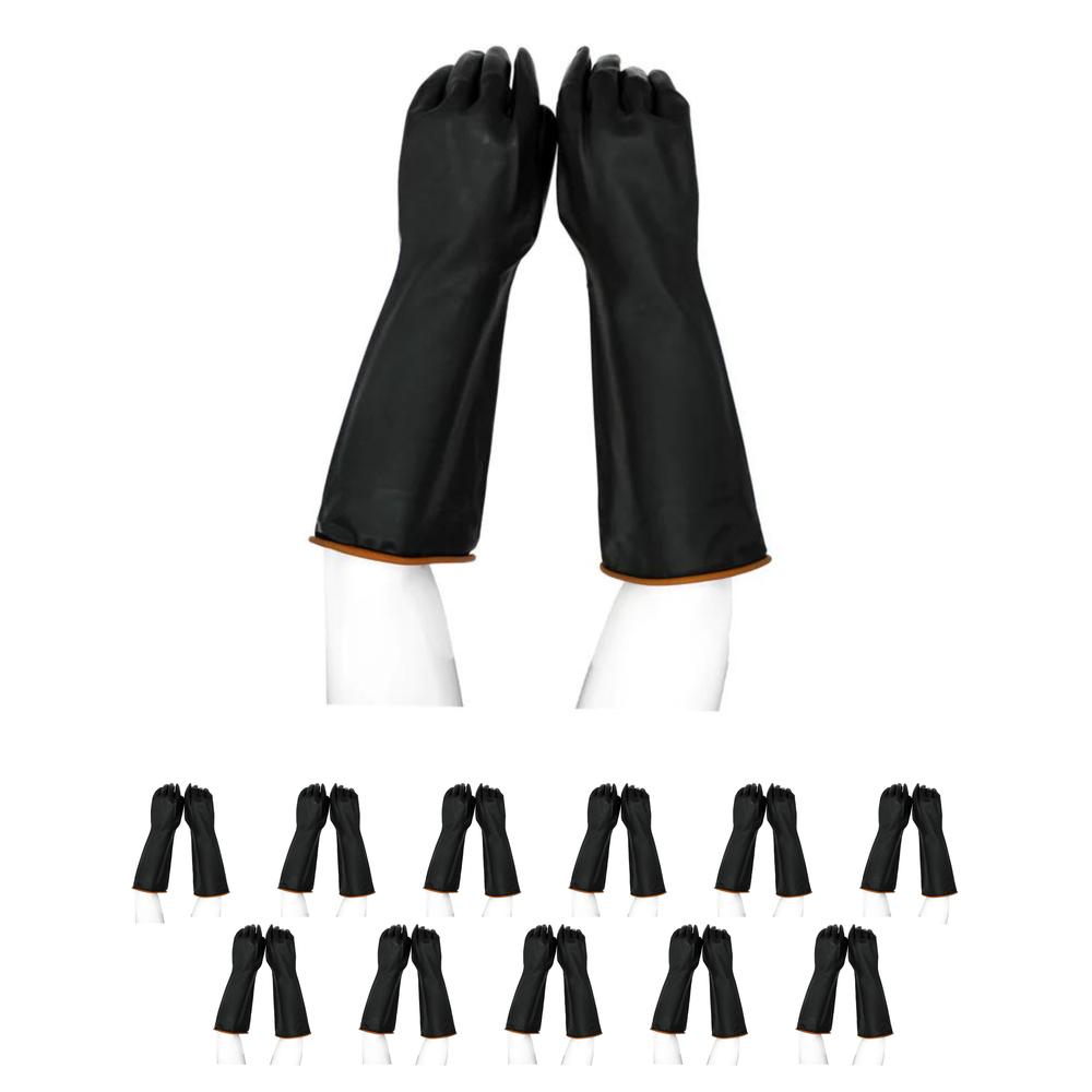 12 Pares De Guantes De Latex Industrial 45cm Maple Safe