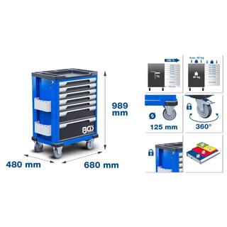Foto 8 | Gabinete Movil Para Herramientas | 7 Cajones | Bgs 4236