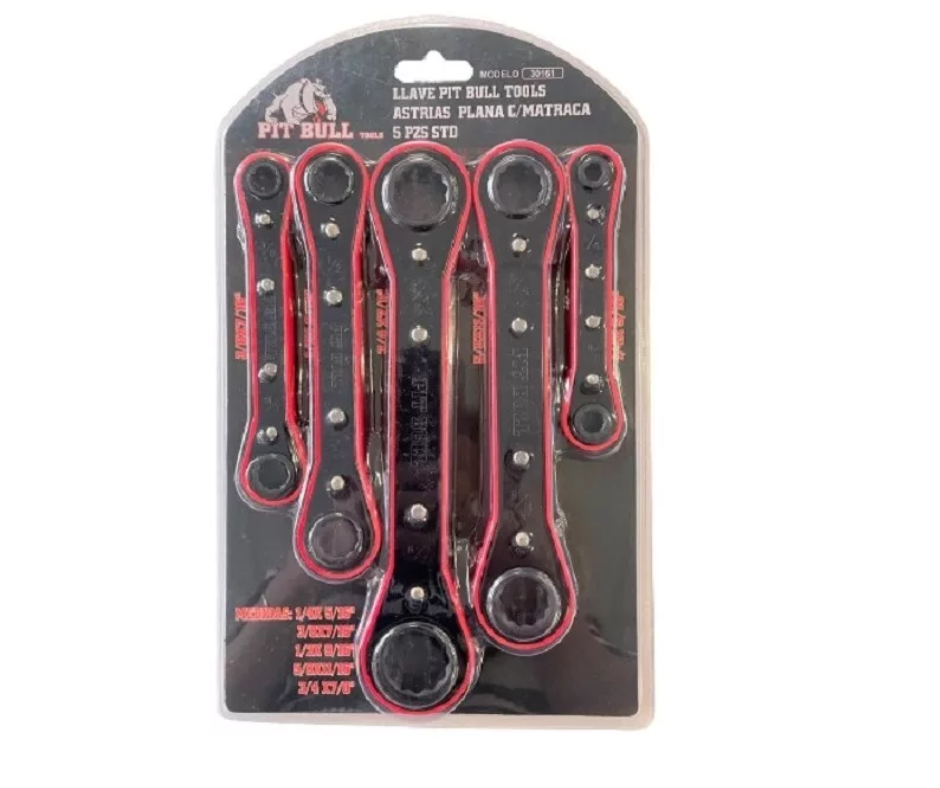 Llaves Astrias Planas Con Matraca 5 Piezas Std