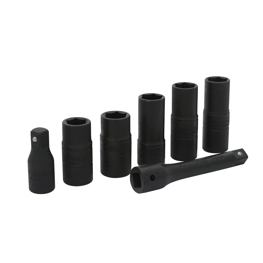 Foto 1 | Juego De Dados De Impacto Doble Boca Cuadro De 1/2'' Combinados, 6 Puntas, 7 Piezas Urrea
