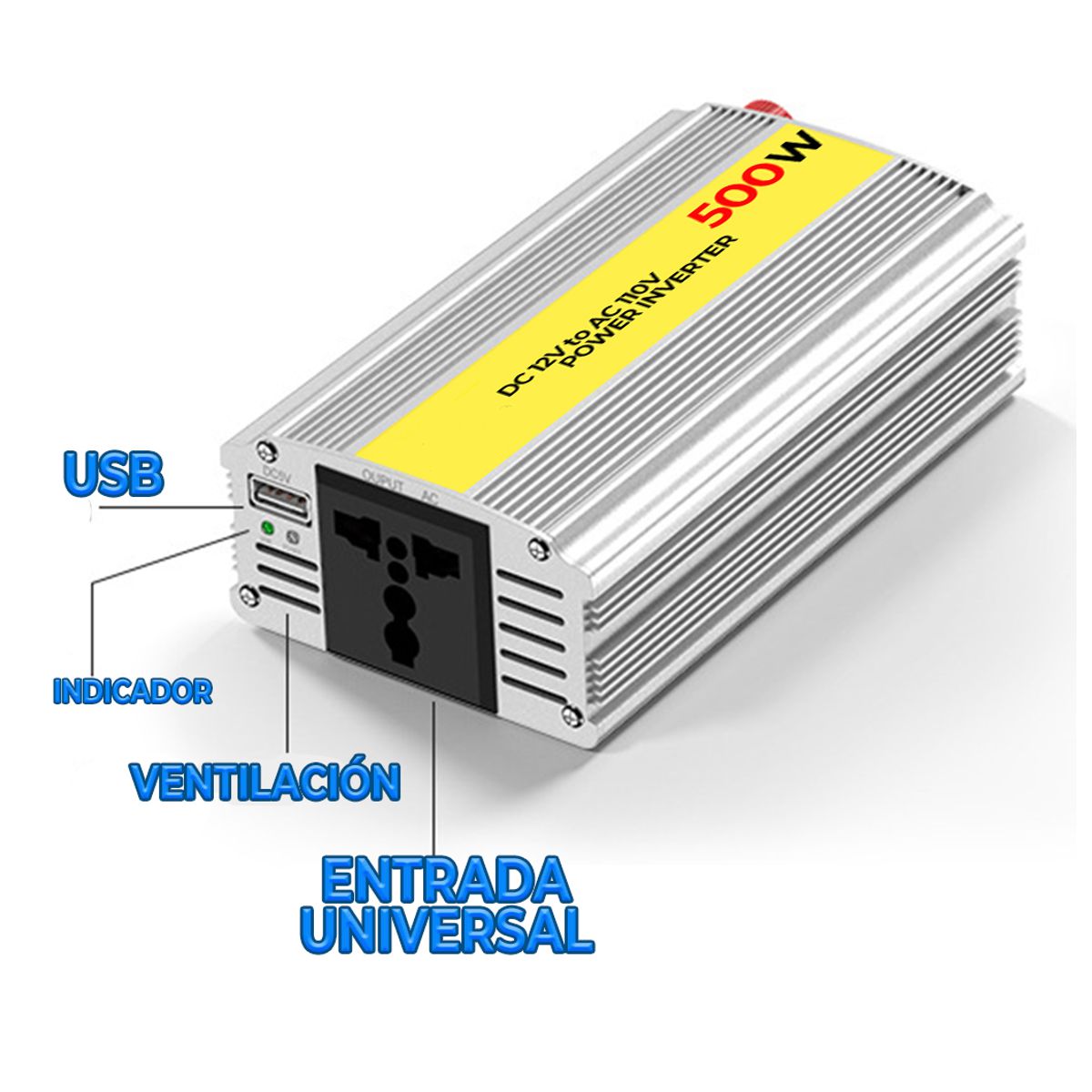 Foto 3 pulgar | Inversor de Corriente Automotriz Elegate 500 W 12v Amplia Compatibilidad