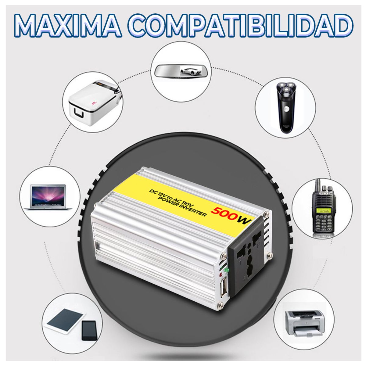 Foto 5 | Inversor de Corriente Automotriz Elegate 500 W 12v Amplia Compatibilidad