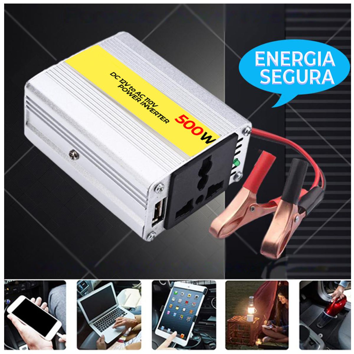 Foto 9 pulgar | Inversor de Corriente Automotriz Elegate 500 W 12v Amplia Compatibilidad