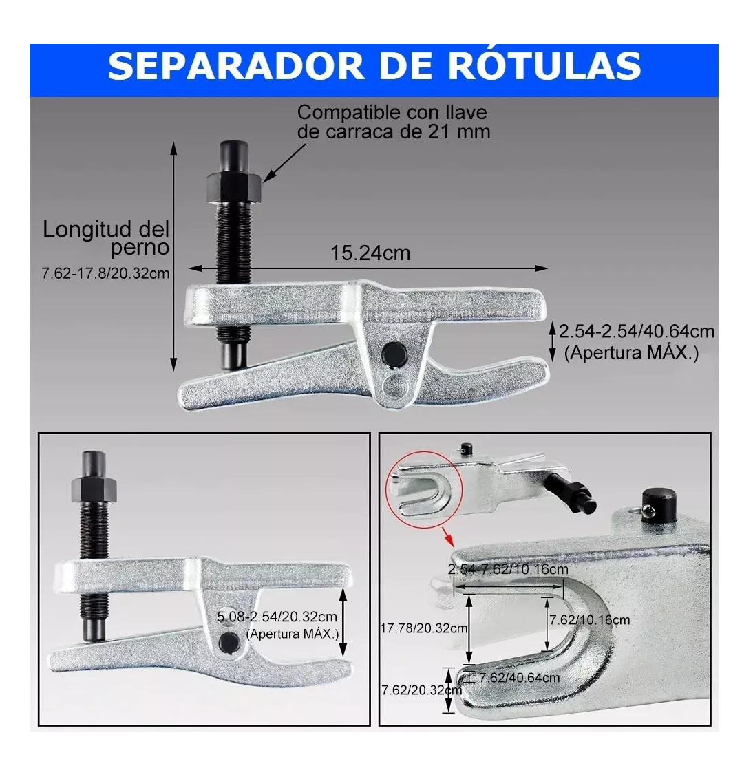 Foto 3 pulgar | Extractor Rotula Kit Herramienta Suspension Reparacion Lab.g  Auto Estuche Rojo Herramientas Plata