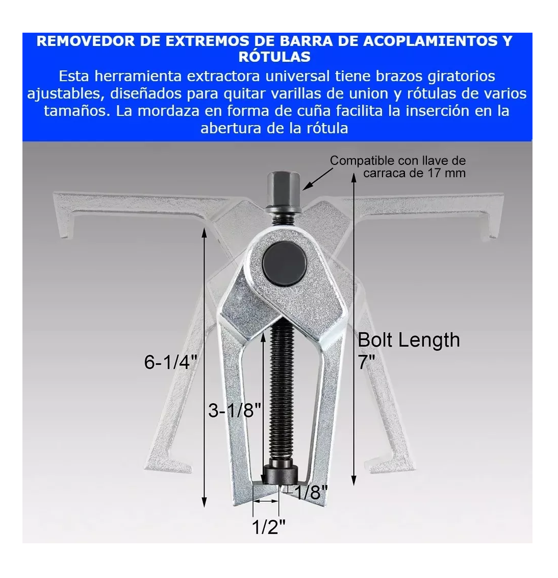 Foto 5 pulgar | Extractor Rotula Kit Herramienta Suspension Reparacion Lab.g  Auto Estuche Rojo Herramientas Plata