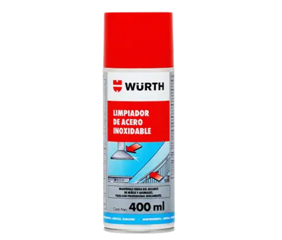 Wurth Limpiador Acero Inoxidable 400ml Grado Alimenticio