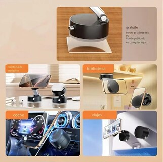 Foto 3 | Soporte Magnético Para Celular Con Ventosa Ajustable Para Auto Y Escritorio Color Blanco