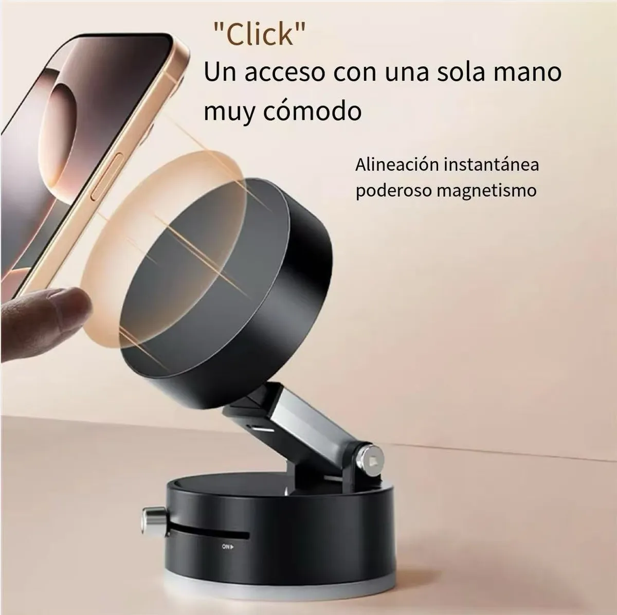 Foto 5 pulgar | Soporte Magnético Para Celular Con Ventosa Ajustable Para Auto Y Escritorio Color Blanco