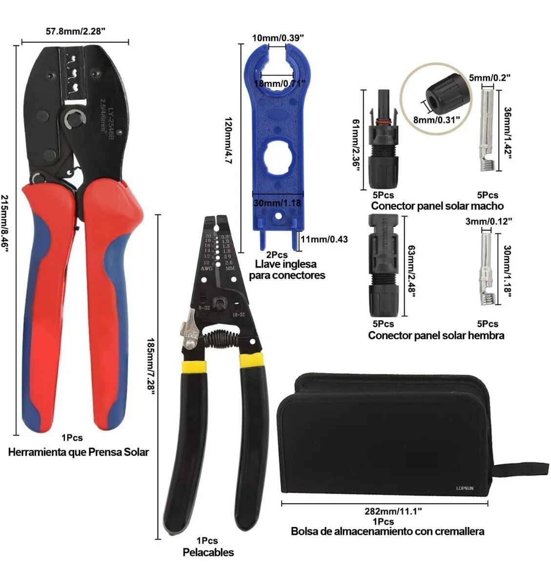 Foto 3 pulgar | Kit Pinzas Ponchadoras Conectores Mc4 Crimpadora Panel Solar