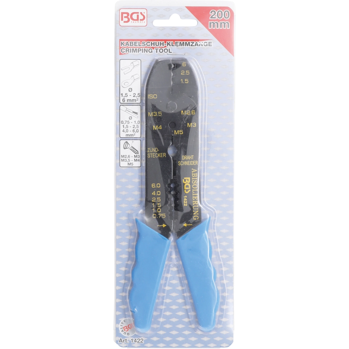 Foto 5 pulgar | Pinza Crimpadora 200mm/ Ponchadora Para Terminales| Bgs 1422