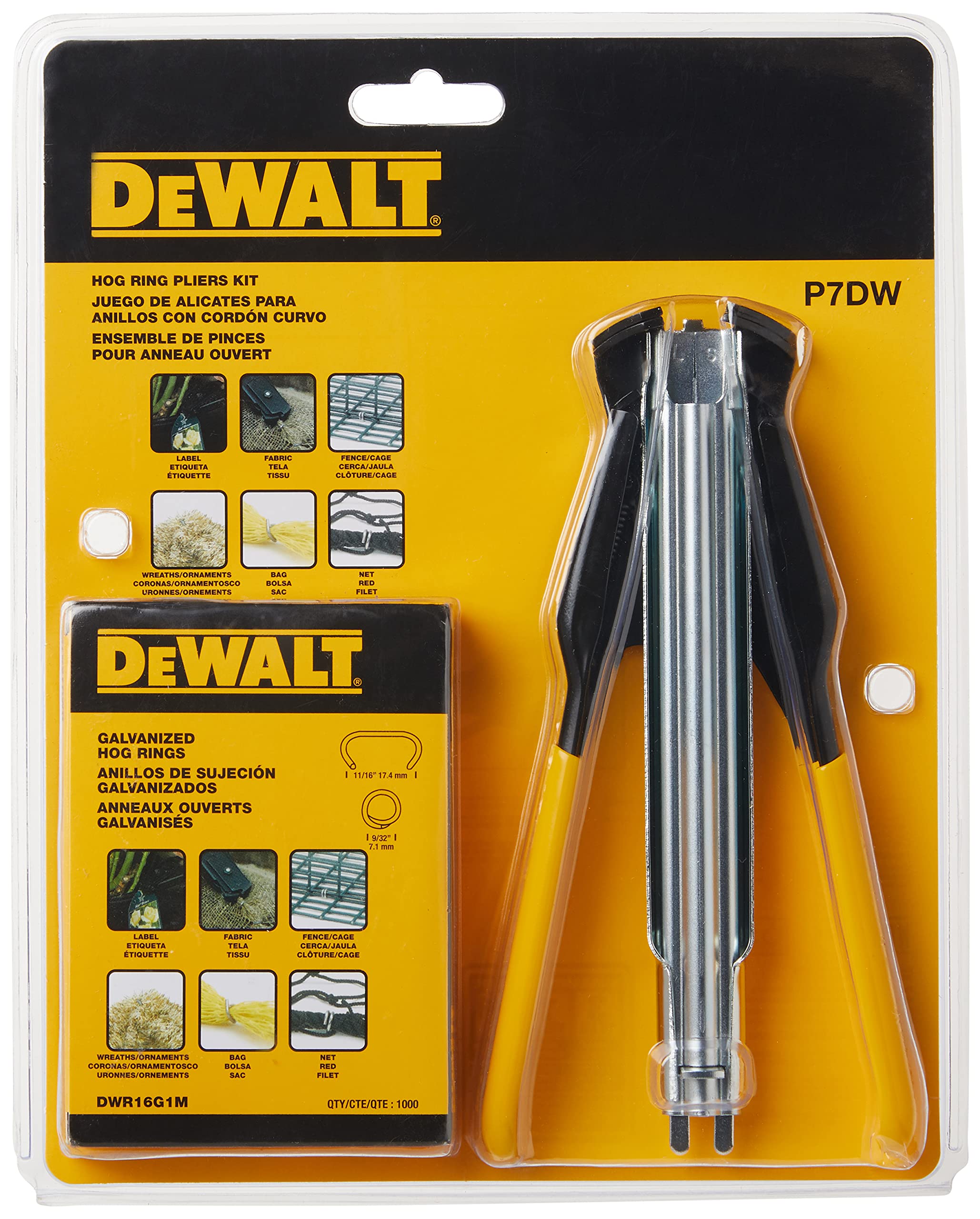 Foto 3 pulgar | Kit de Alicate Hog Ring Dewalt P7dw 1000 Anillos - Venta Internacional
