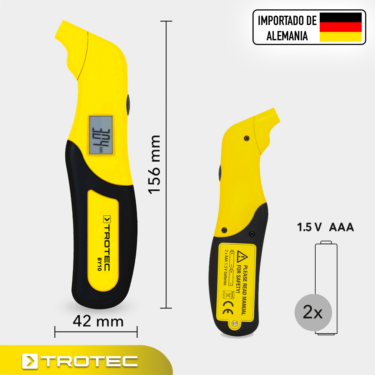 Foto 4 pulgar | Medidor de Presión de Neumáticos Trotecby10 Calibrador Digital De Llantas con Linterna