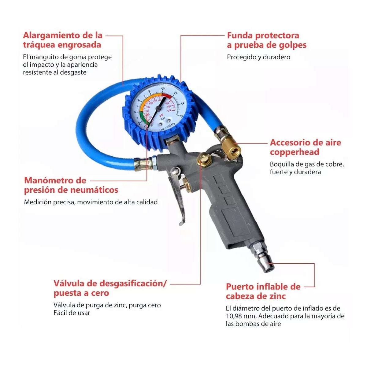 Foto 4 pulgar | Medidor de Presión Eo Safe Imports Esi13003 para Llantas