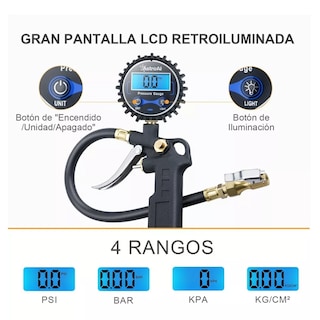 Foto 2 | Inflador de Neumáticos Digital Astroai con Manómetro Negro