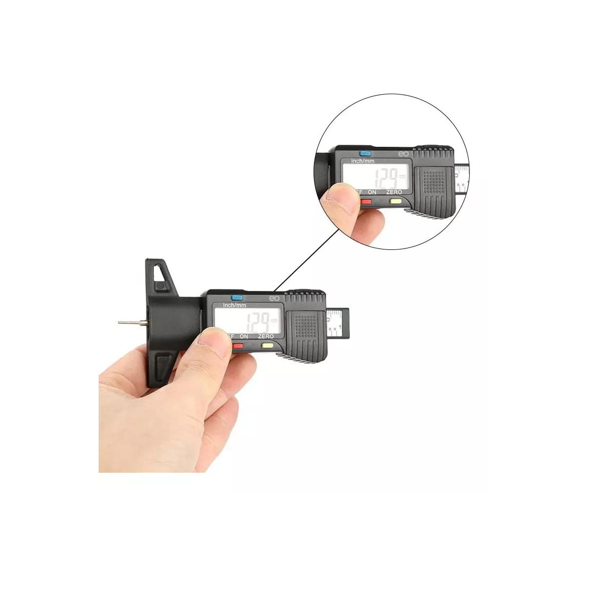 Foto 4 pulgar | Medidor De Profundidad Medir Desgaste Llantas Digital Eo Safe Imports Esi-13002-1 Negro