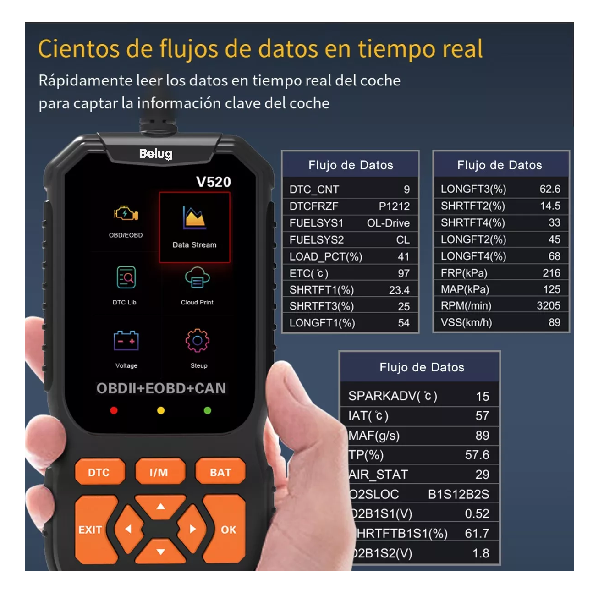 Foto 4 pulgar | Scanner Belug Obd2 Multifuncional Automotriz Negro