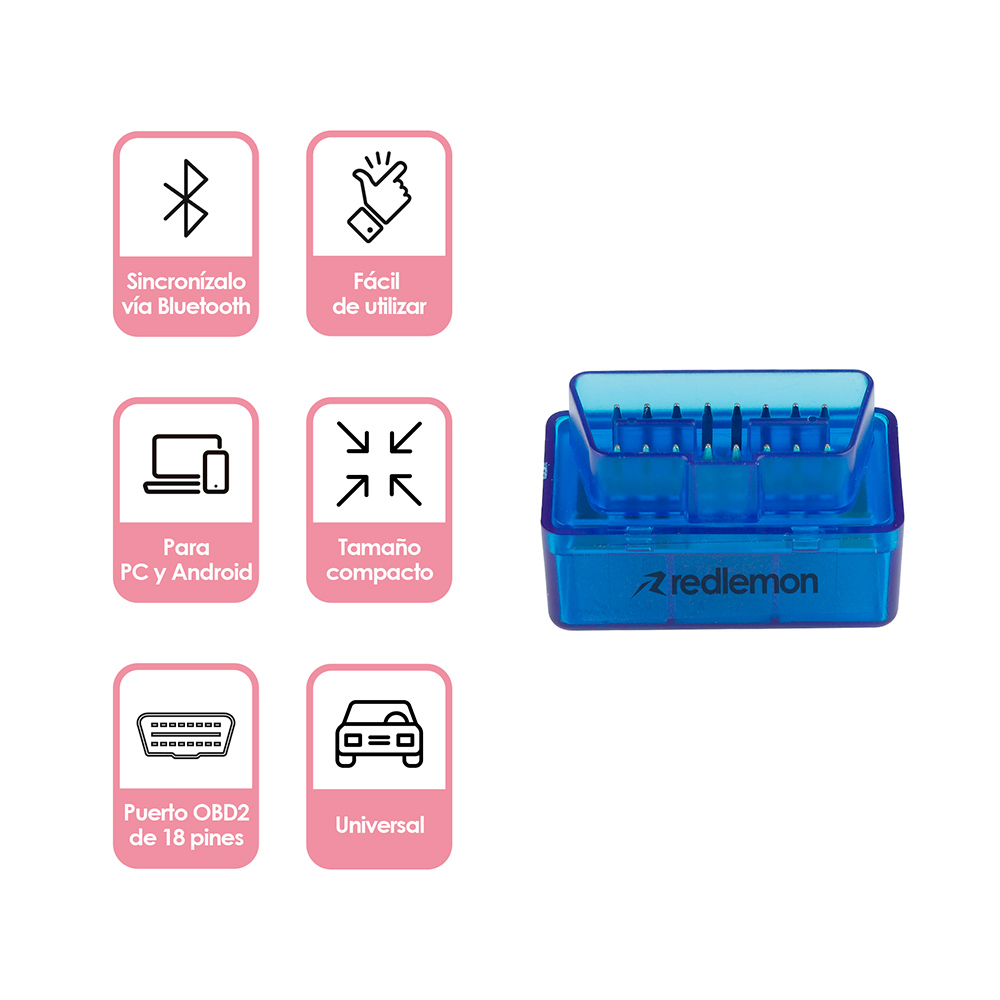 Foto 3 pulgar | Escáner Automotriz Redlemon 71331 color Azul Universal Obd2 Conexión Bluetooth para Pc y Android
