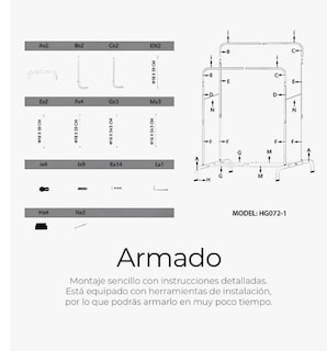 Foto 4 | Perchero Elegante Organizador De Ropa Closet Doble Armario
