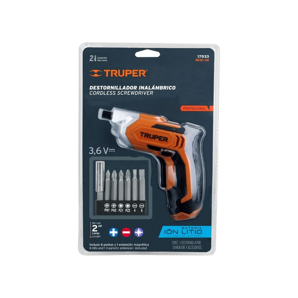 Foto 3 pulgar | Destornillador Inalámbrico Truper 4.8v Batería de Ion Litio 3.6v