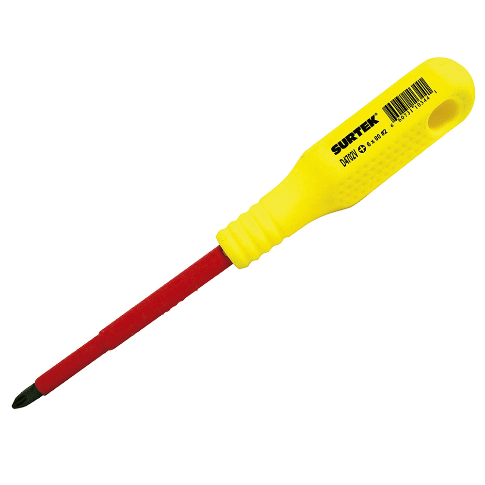 Destornillador Con Mango Amarillo Dieléctrico, Punta Phillips 1000 V #2 X 4'' Surtek