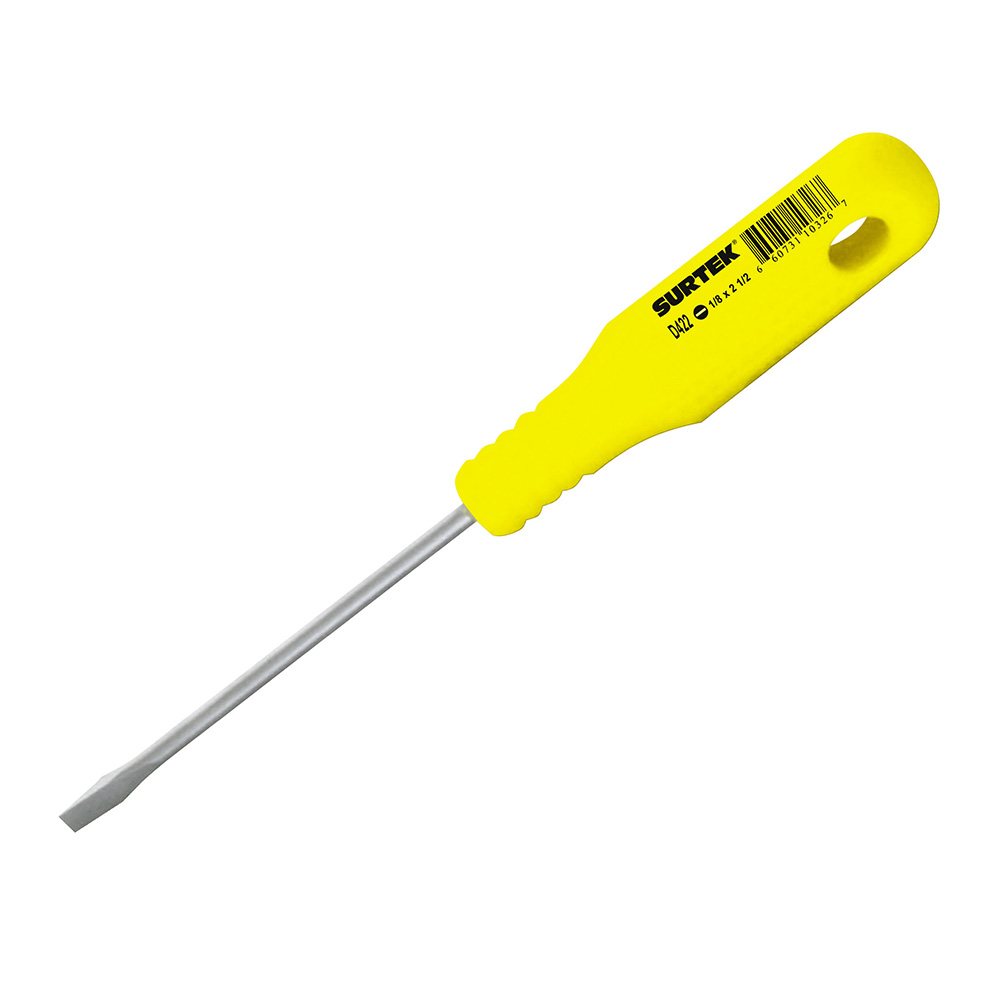Foto 2 pulgar | Destornillador Con Mango Amarillo, Punta Cabinet 1/8'' X 2-1/2'' Surtek