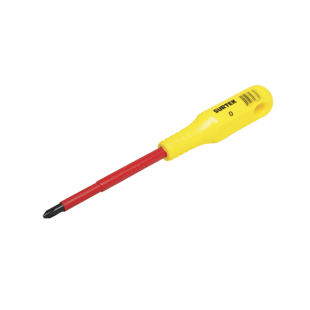 Destornillador Con Mango Amarillo Dieléctrico, Punta Phillips 1000 V #1 X 3'' Surtek