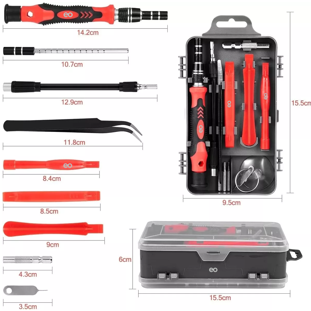 Foto 5 pulgar | Kit Destornillador Eo Safe Imports Esi-6705-1 Rojo 122 Piezas