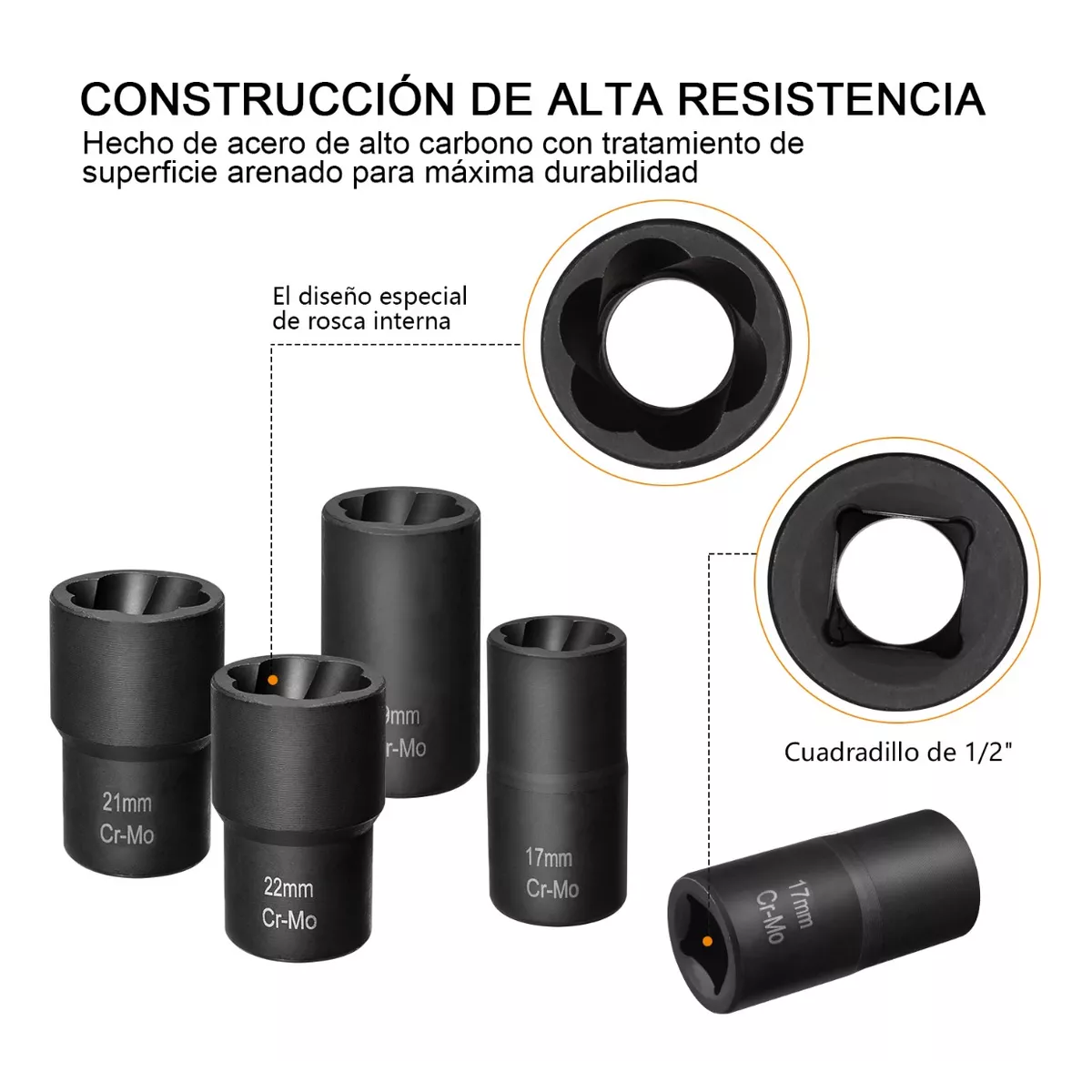 Foto 2 | Juego De Extractores 1/2'' Para Quitar Tuercas Barridas Eo Safe Imports Esi-13355-1 Negro