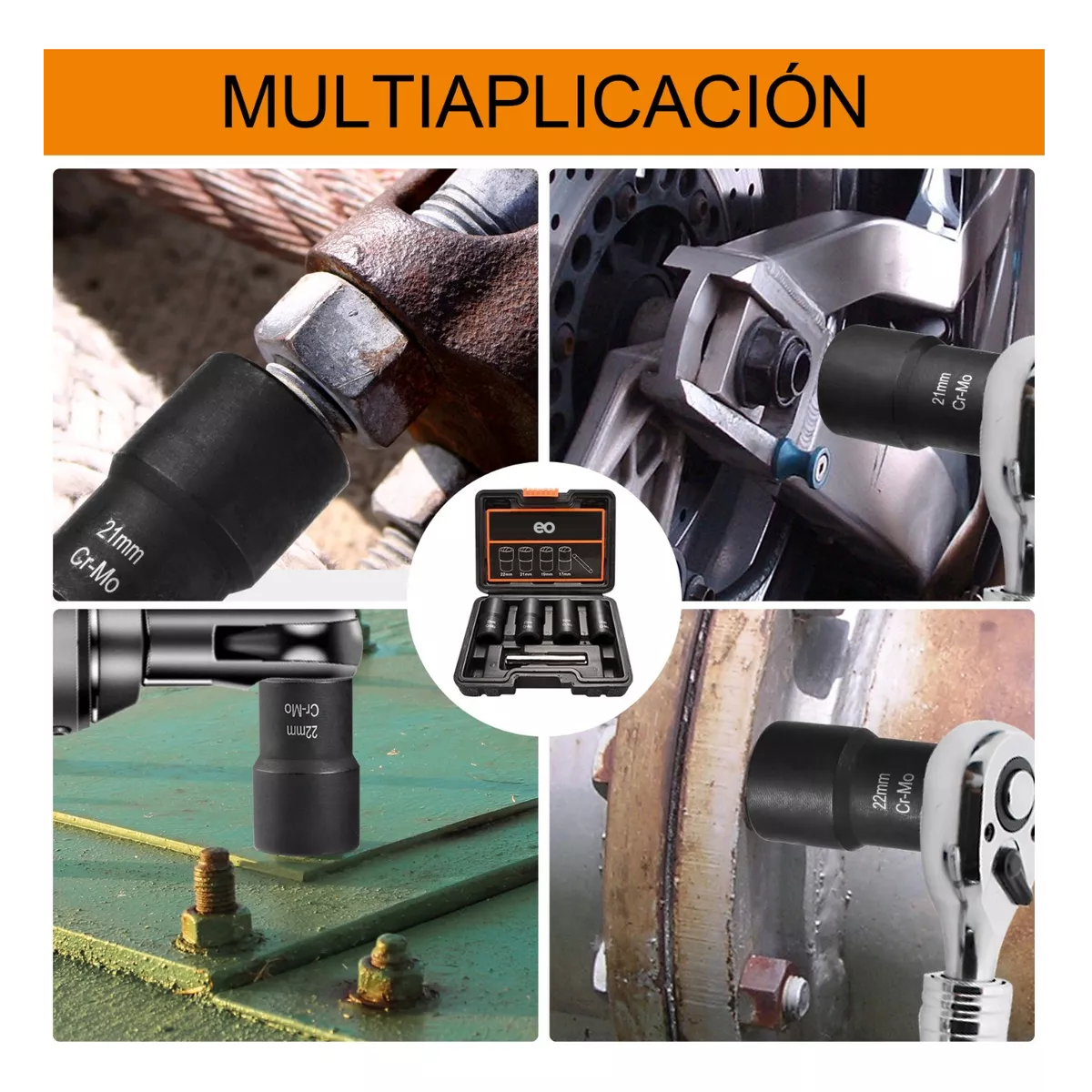 Foto 4 pulgar | Juego De Extractores 1/2'' Para Quitar Tuercas Barridas Eo Safe Imports Esi-13355-1 Negro