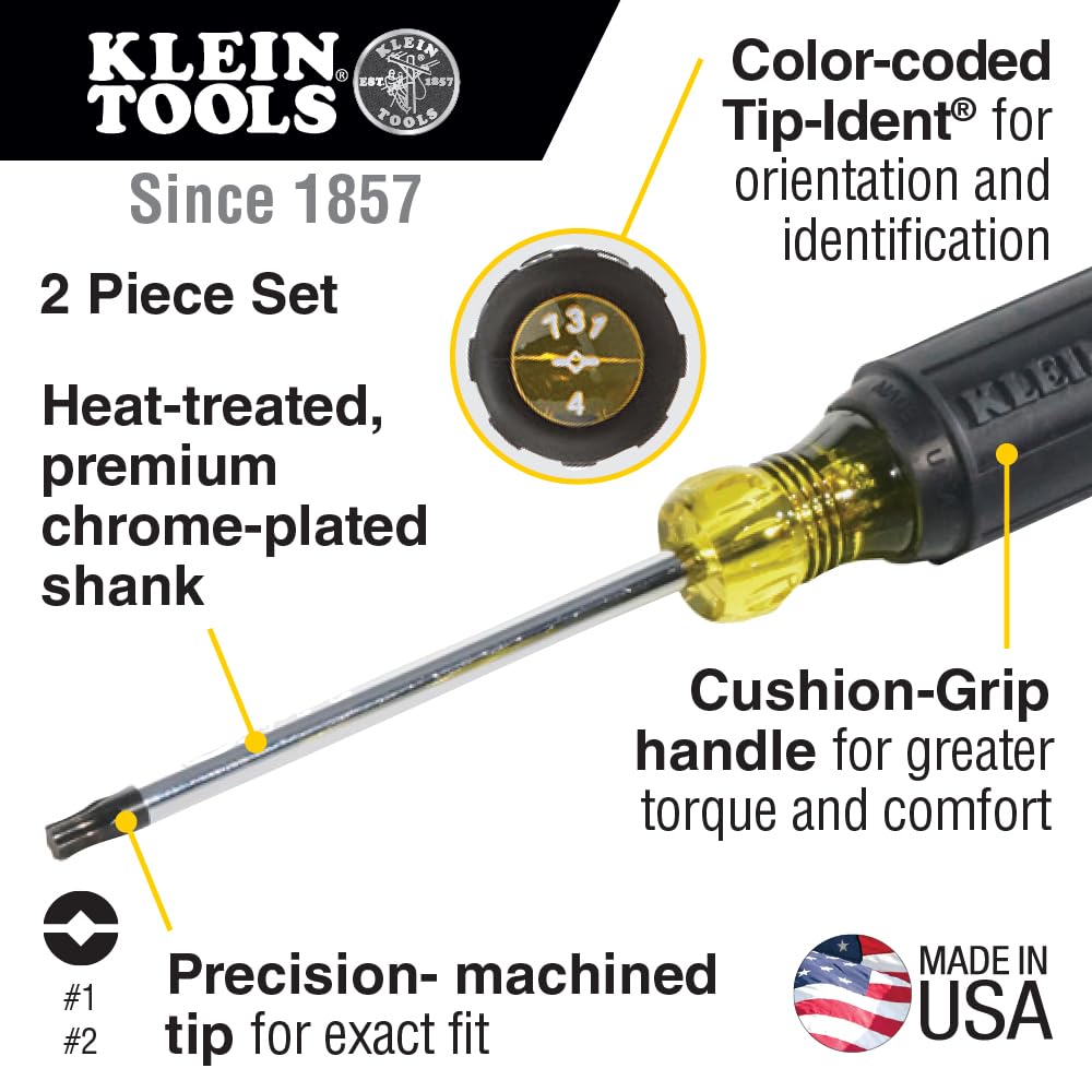 Foto 2 | Juego De Destornilladores Klein Tools 32378 Con Punta Combinada #1 Y #2 - Venta Internacional.