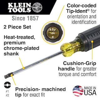 Foto 2 | Juego De Destornilladores Klein Tools 32378 Con Punta Combinada #1 Y #2 - Venta Internacional.