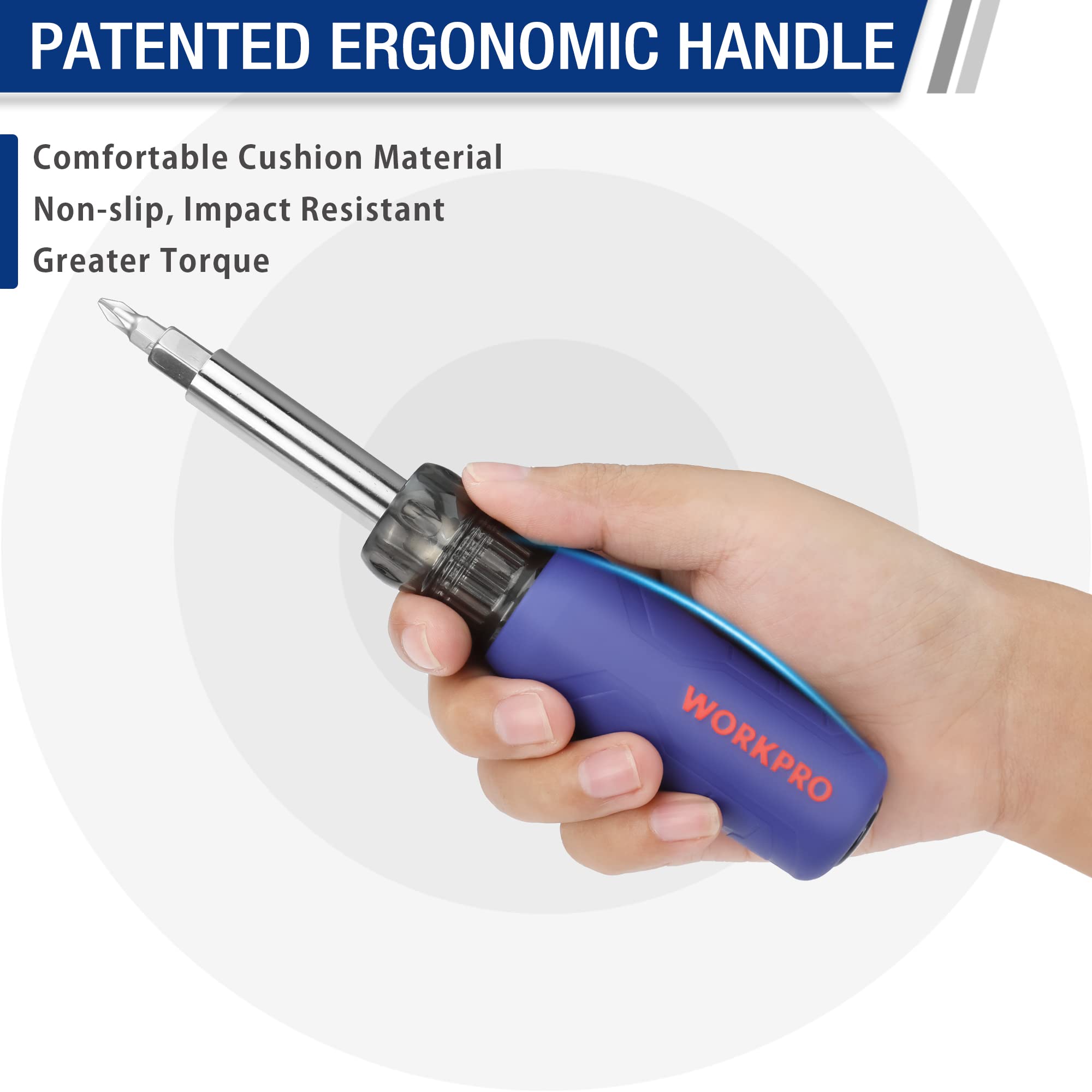 Foto 5 pulgar | Juego De Destornilladores Y Destornilladores Para Tuercas Workpro 11 En 1 Comfort Grip - Venta Internacional.