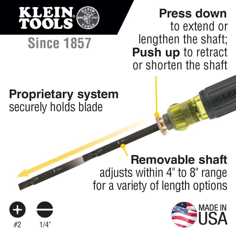 Foto 2 | Destornillador Klein Tools 32751, Longitud Ajustable 10-20 Cm - Venta Internacional.