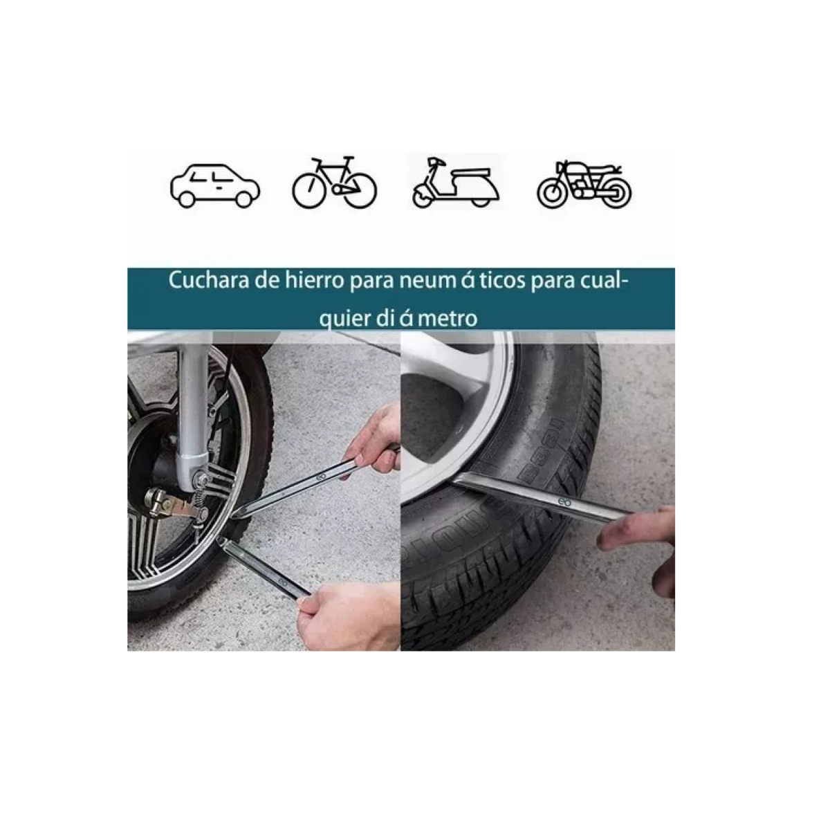 Foto 4 pulgar | Par 2pcs Espatulas 40cm Para Desmontar Llanta De Moto Bici Auto Eo Safe Imports Esi-12161-1 Plata