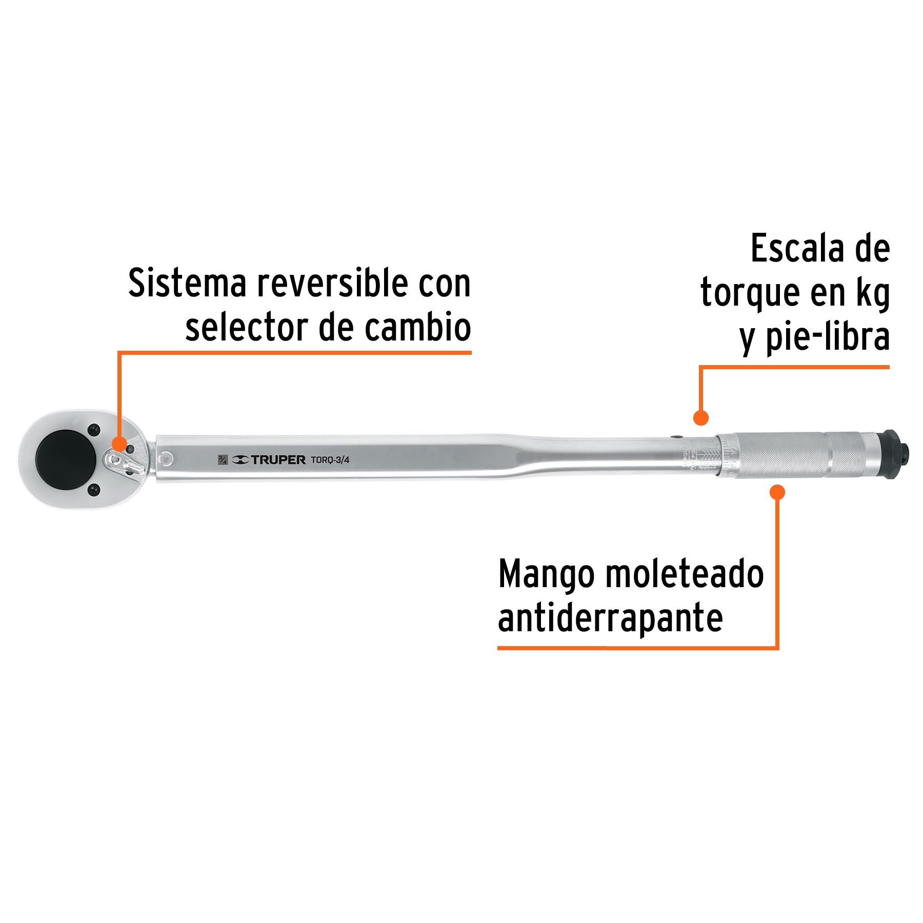 Foto 4 pulgar | Torquímetro Truper Micrométrico Cuadro 3/4' Cromo