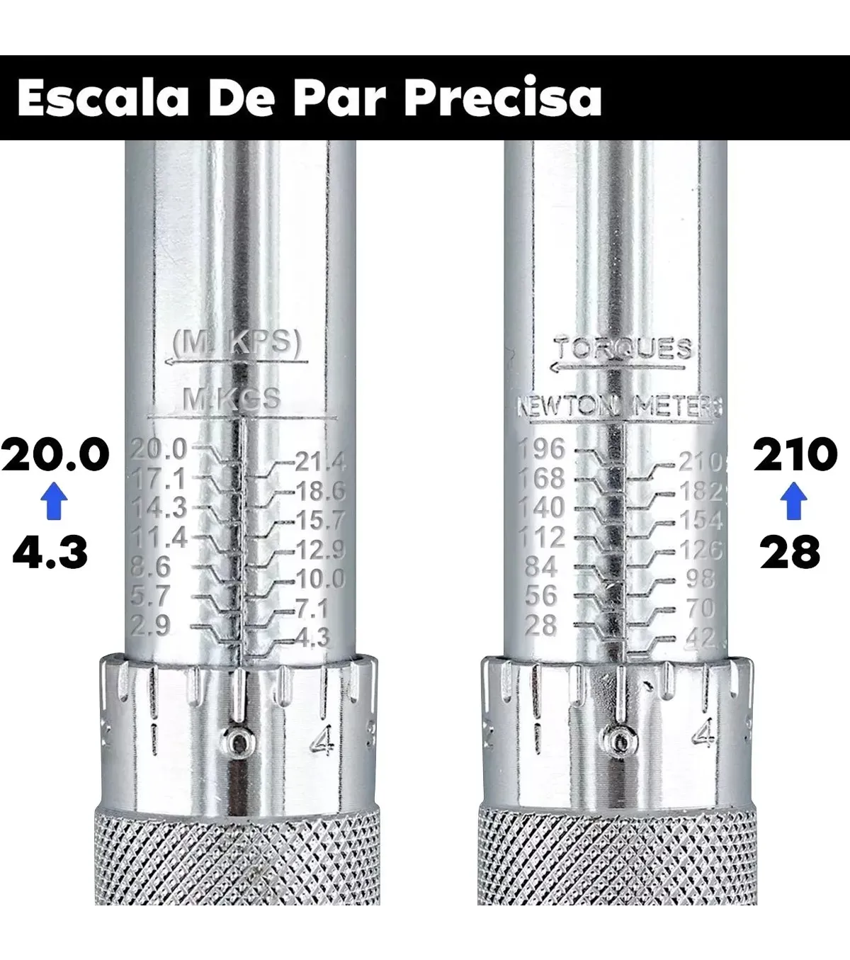 Foto 5 pulgar | Torquímetro De Trueno Llave De Torque 3/8 19-110nm Lab.g Plata