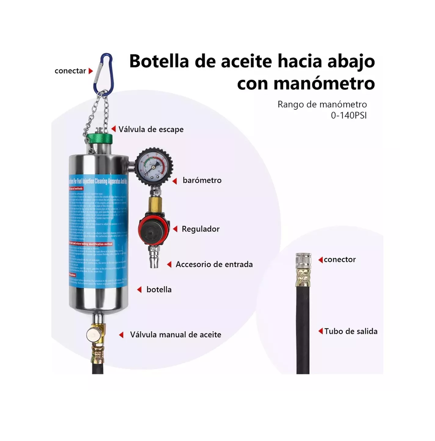 Foto 5 | Limpiador De Inyectores De Boya Incluye Conector Kit 39 Pcs Negro/gris