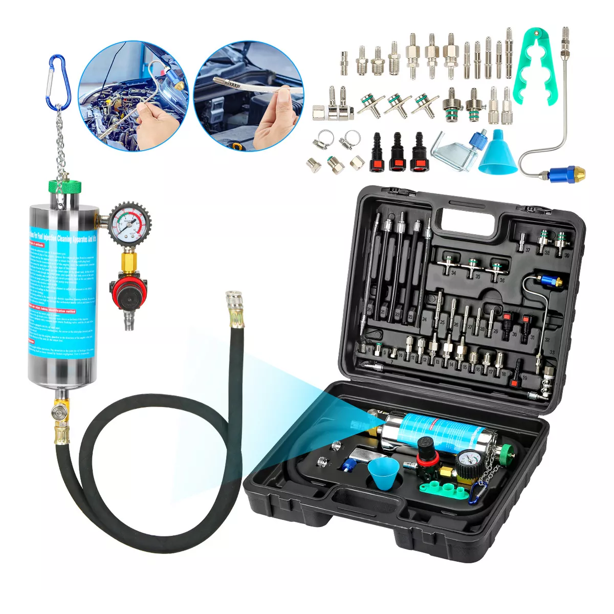 Foto 2 | Limpiador De Inyectores De Boya Incluye Conector Kit 39 Pcs Eo Safe Importsesi-13677 Negro