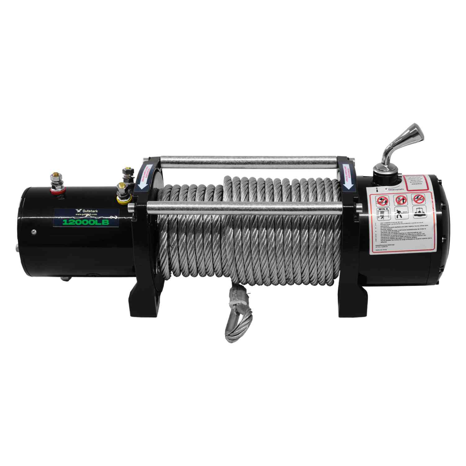 Foto 3 | Winch Eléctrico Gutstark color Negro Jeep 12000 Lb Cable Acero 27M 12V 5443 kg