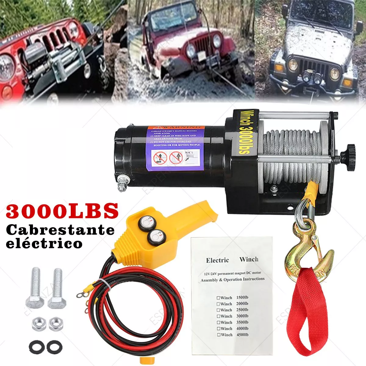 Foto 5 pulgar | Winch Eléctrico 3000 Lb (1361kg) 12v Remolque Utilitaro Eo Safe Imports Esi-13679  Multicolor