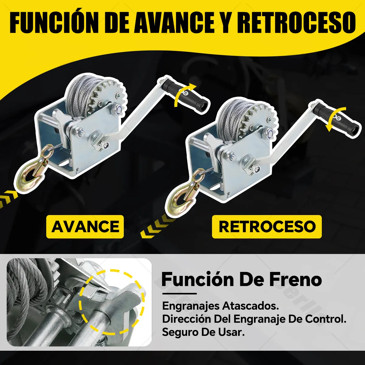 Foto 4 pulgar | Malacate Con Manivela Profesional 300kg Cabrestante Manual Eo Safe Imports Esi-18734 Multicolor